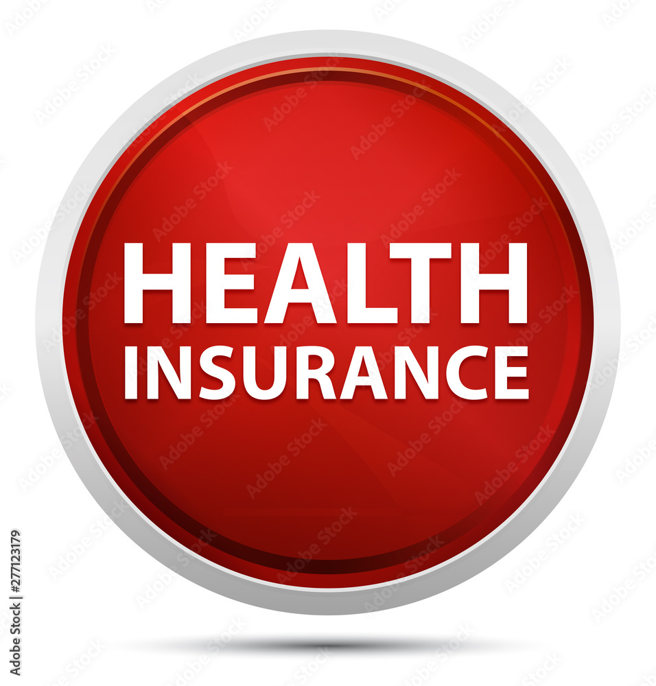 Health Insurance Promo Red Round Button Health Insurance Promo Red Round Button