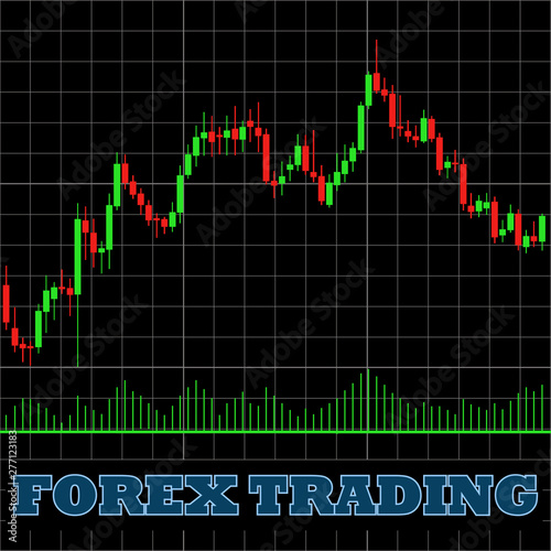 Forex trading japanese candles chart on a black background vector graph