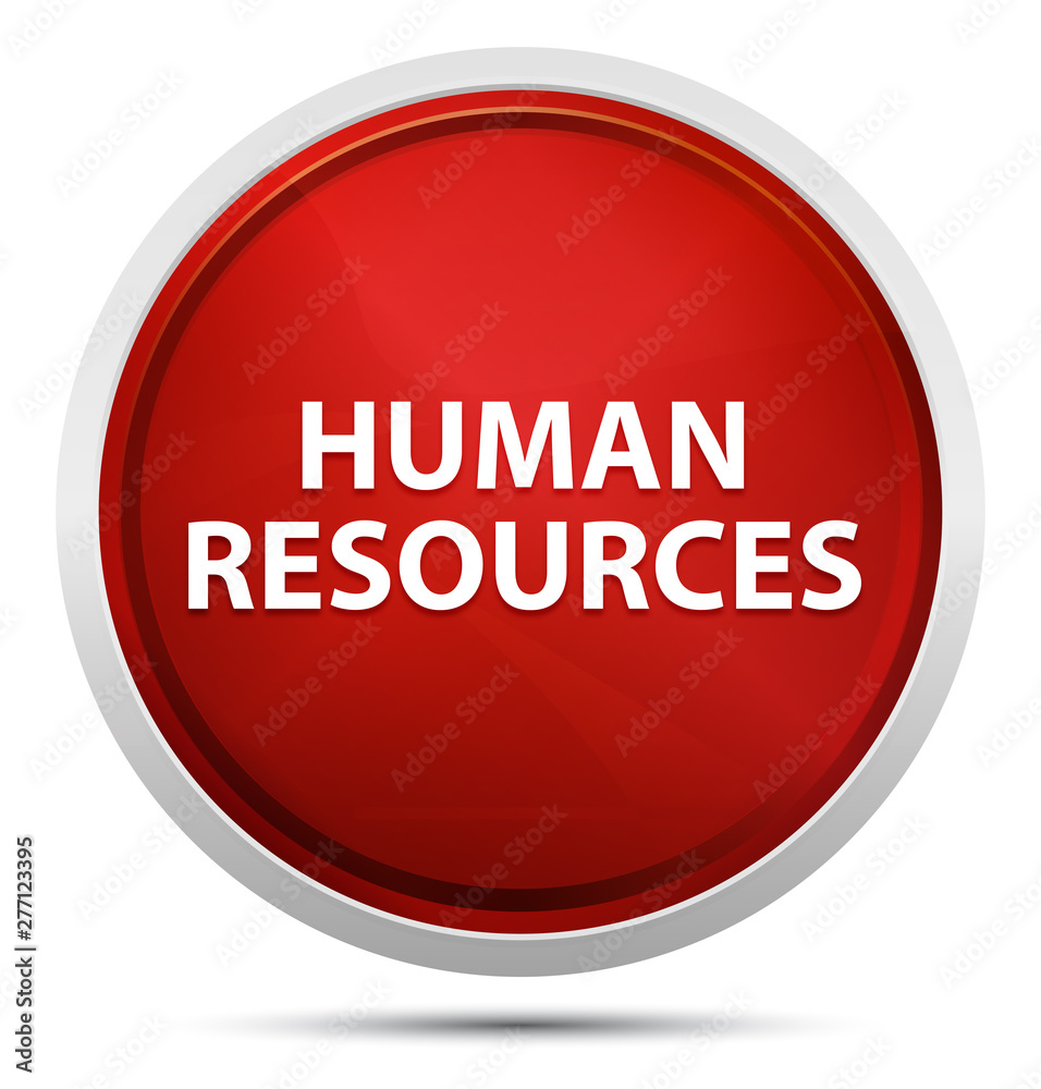 Human Resources Promo Red Round Button Human Resources Promo Red Round Button