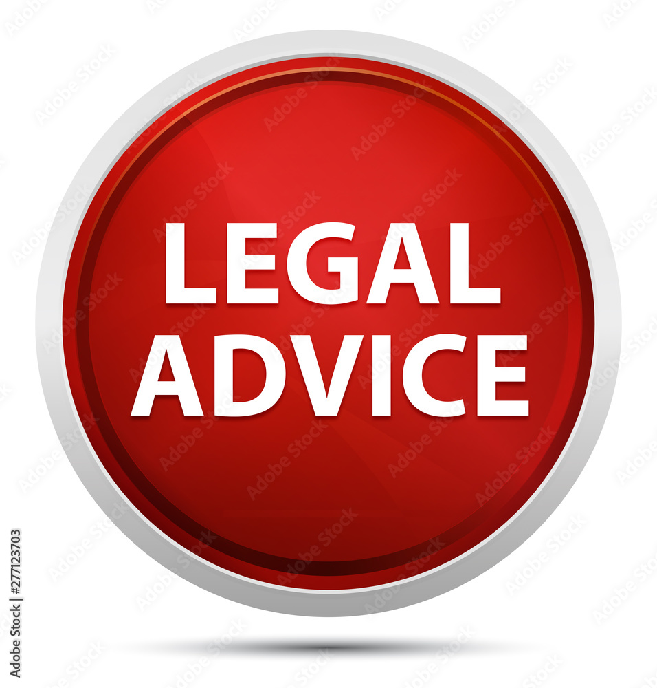 Legal Advice Promo Red Round Button Legal Advice Promo Red Round Button