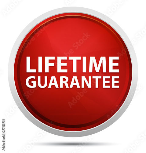 Lifetime Guarantee Promo Red Round Button