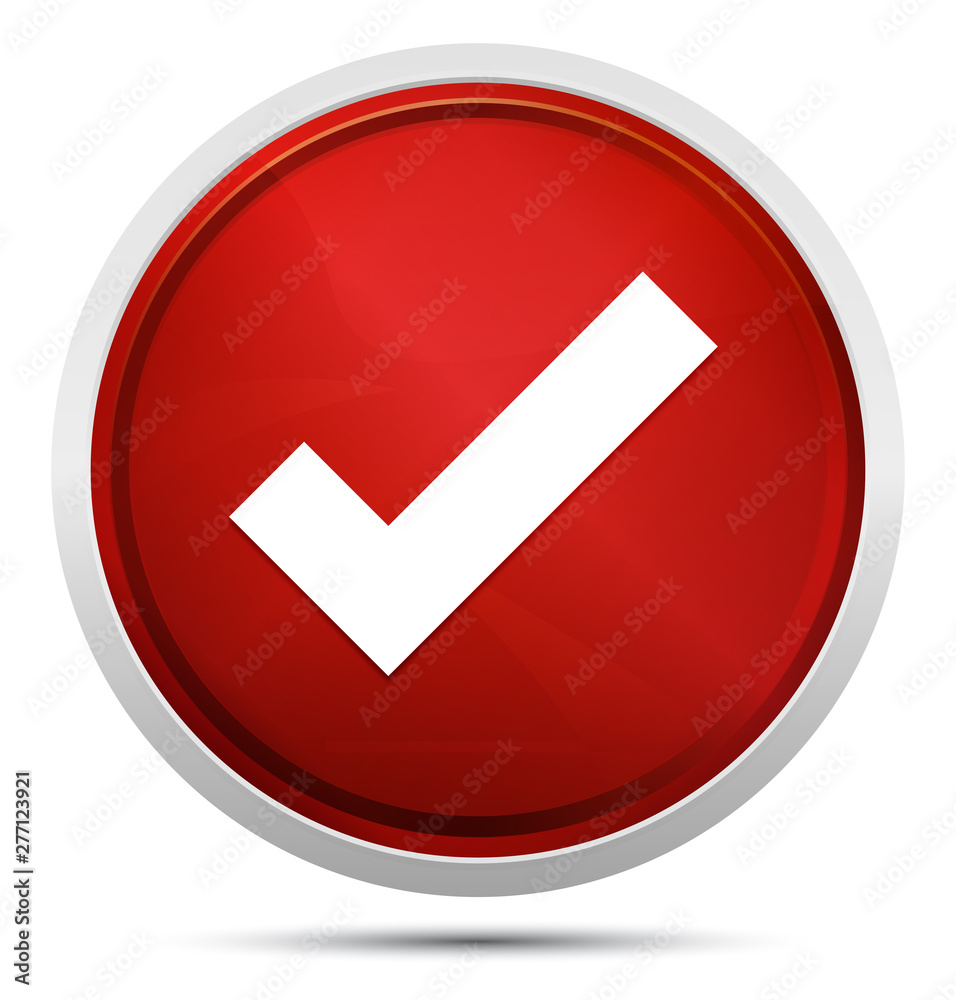 Tick mark icon Promo Red Round Button Tick mark icon Promo Red Round Button