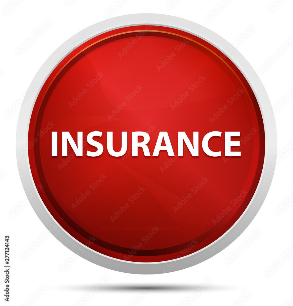 Insurance Promo Red Round Button Insurance Promo Red Round Button