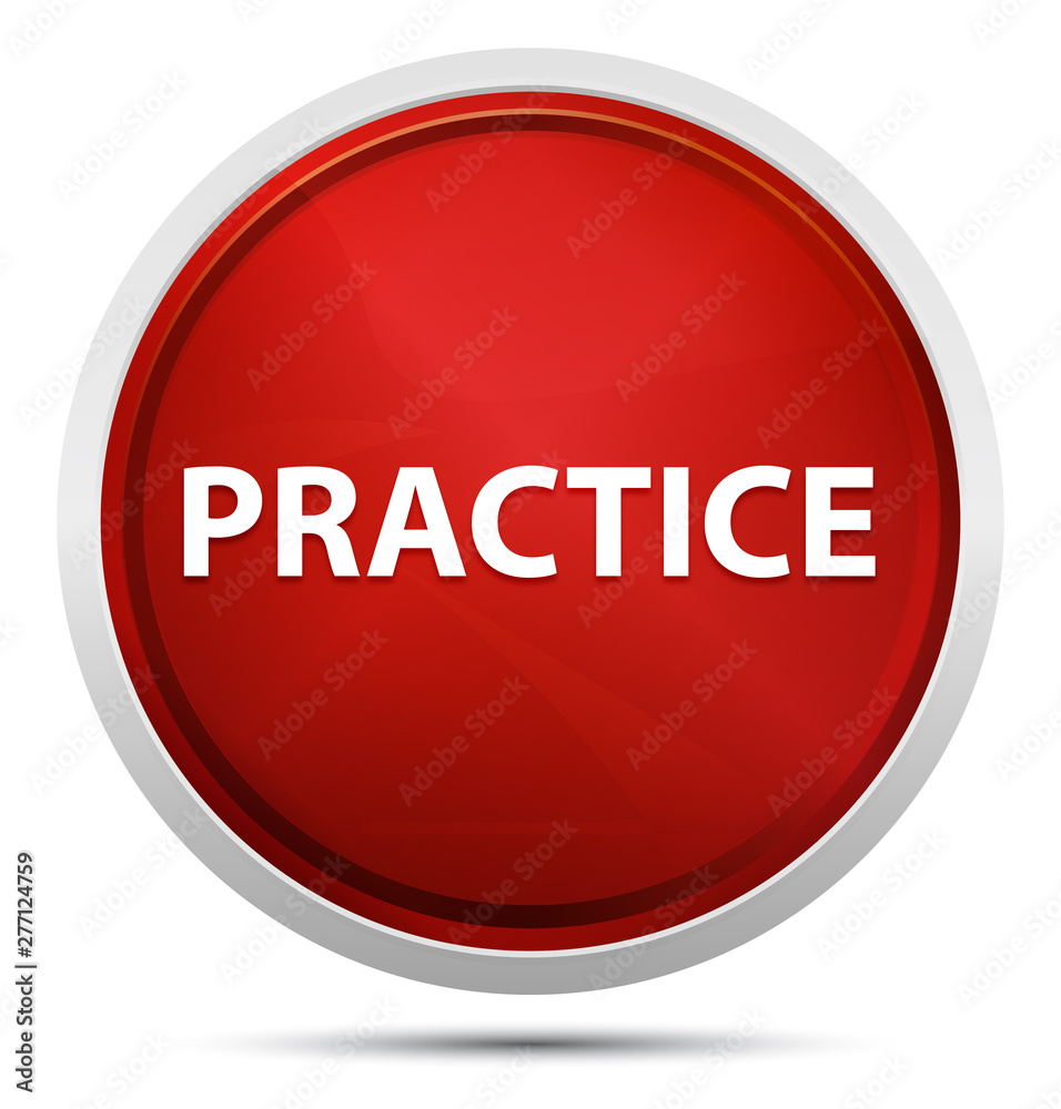 Practice Promo Red Round Button Practice Promo Red Round Button