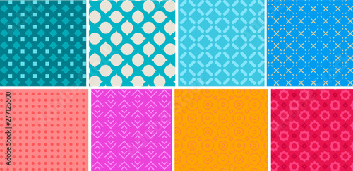 Seamless background set. Colorful pattern vector illustration