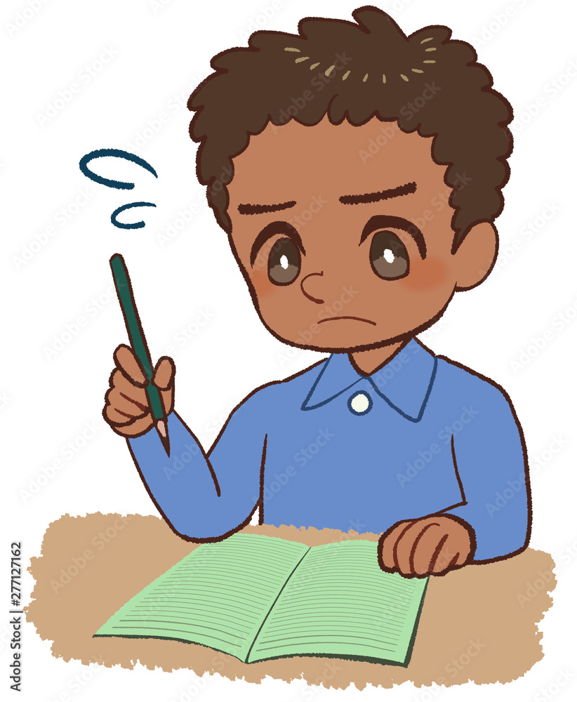 ノートをとる子ども グリーンノート 苦手 Stock Illustration Adobe Stock