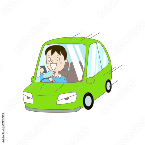 違法運転のイラスト