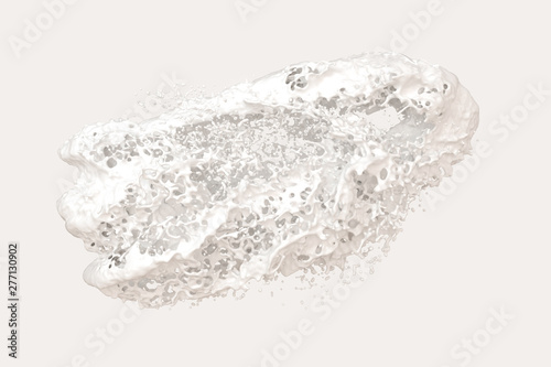 A bowl of milk and splashing liquid, 3d rendering.