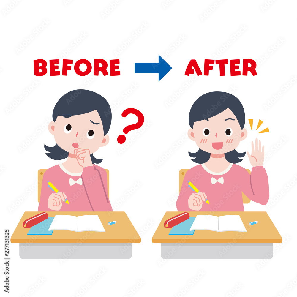 授業がわかるようになった子供のイラスト