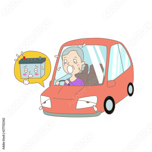自動車トラブルのイラスト