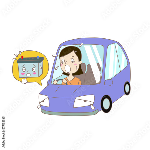 自動車トラブルのイラスト