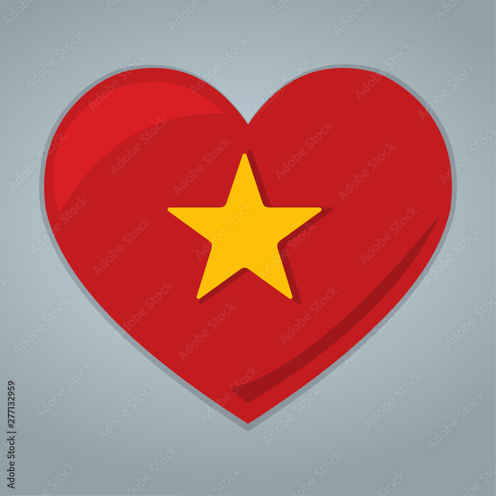 heart with vietnamese flag vector symbol illustration heart with vietnamese flag vector symbol illustration