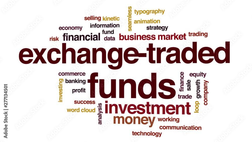 Exchange-traded funds animated word cloud. Kinetic typography. Exchange-traded funds animated word cloud. Kinetic typography.