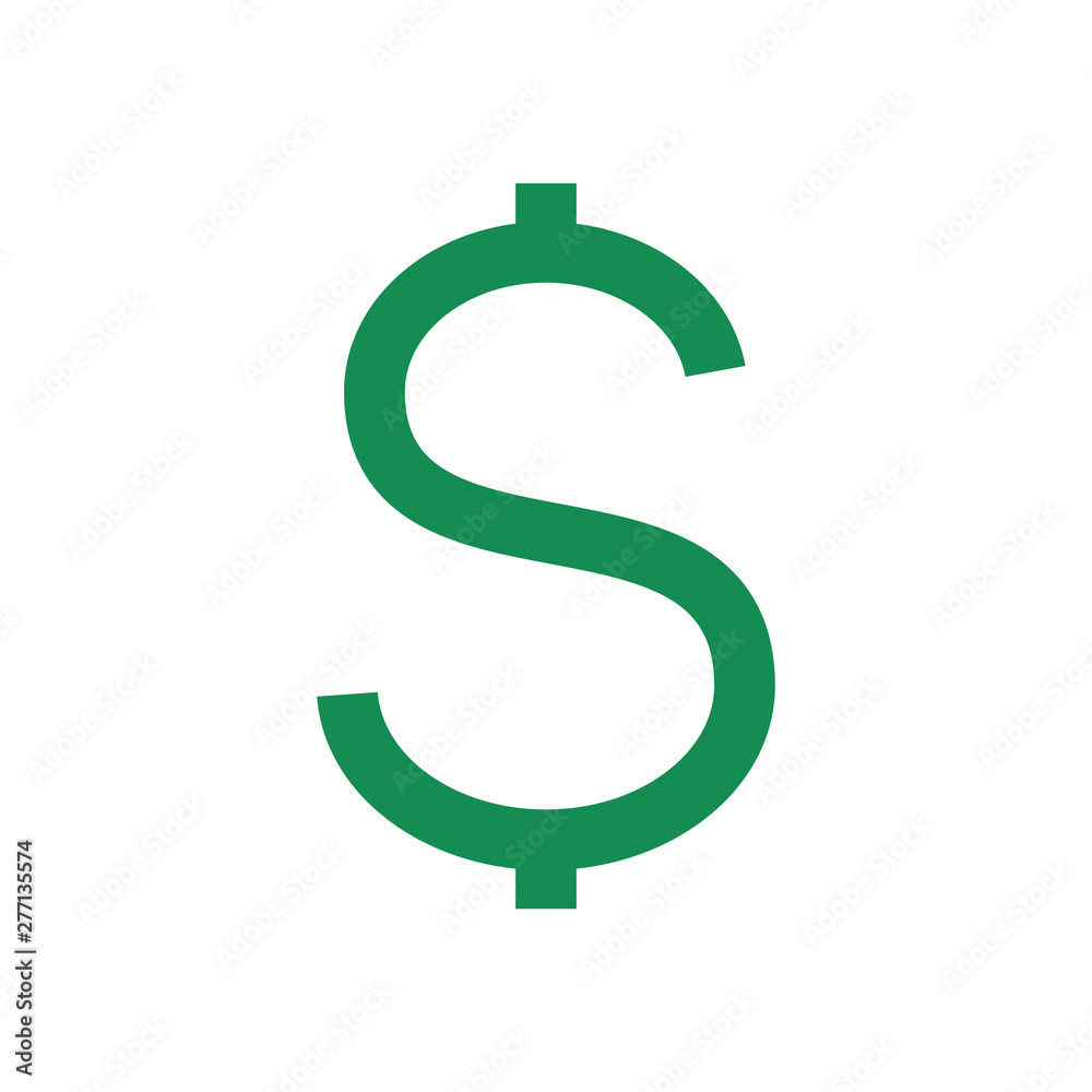 Flat dollar icon. American currency sign. Money cash isolated on background Flat dollar icon. American currency sign. Money cash isolated on background