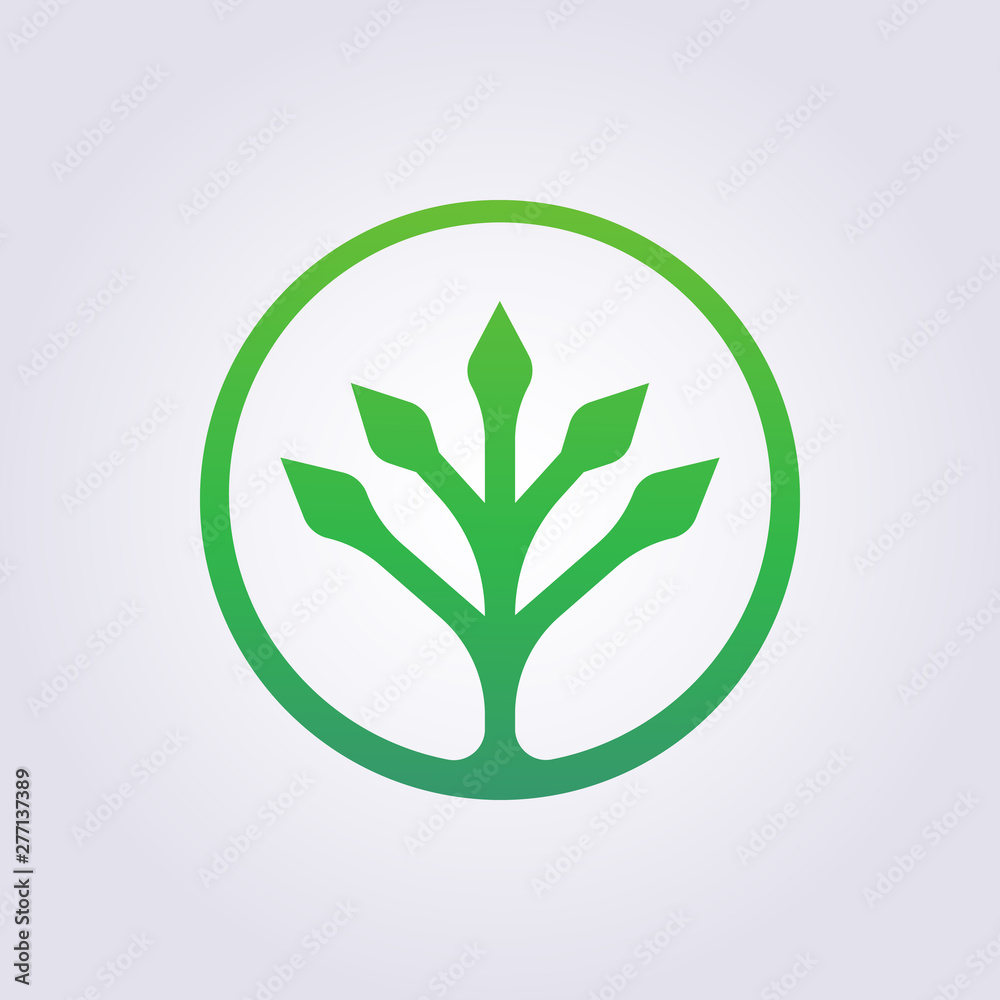 Modern Simple Tree Vector Illustration Design Clipart Symbol Logo Template