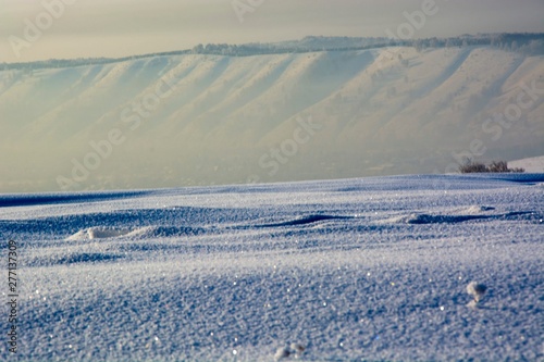 winter nature of Kuzbass, Russia.