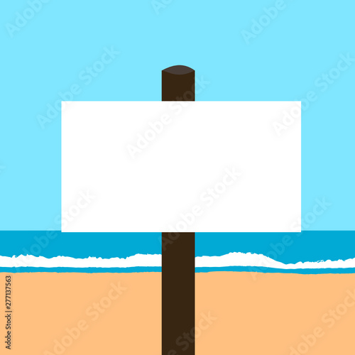 Schild am Strand