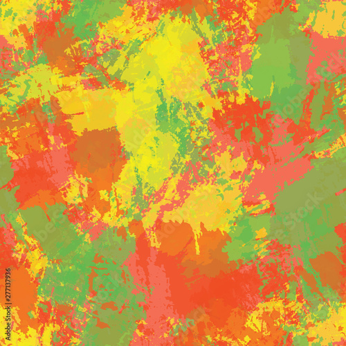 Seamless abstract background of paint strokes red, yellow, green. © Alexandr