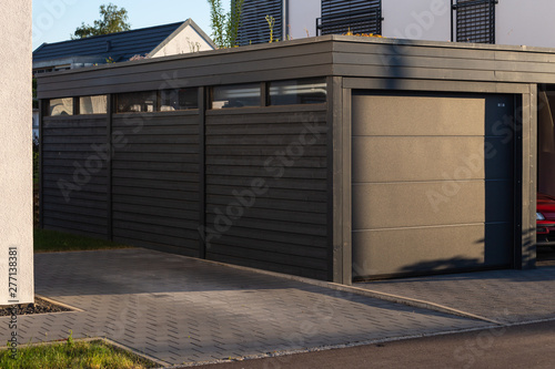 Εκτύπωση καμβά carport garage of entrace area modern houses