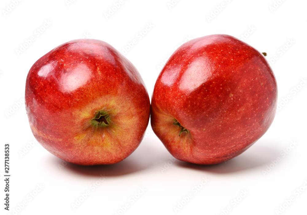 Red apples isolated on white background