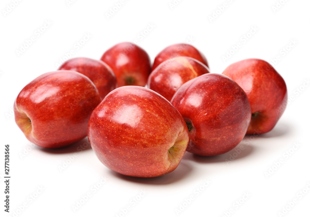 Red apples isolated on white background