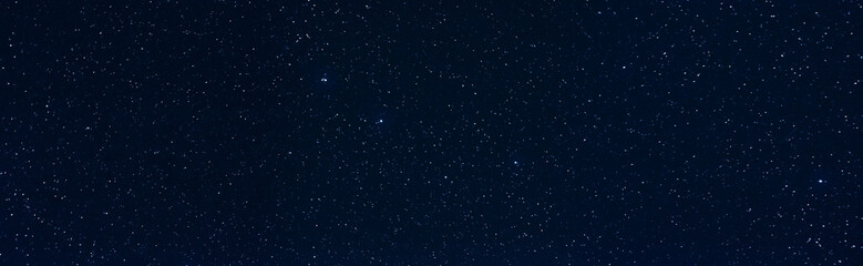 Panorama with many stars in sky
