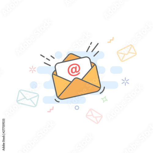 Electronic mail message concept. Vector illustration in flat style.