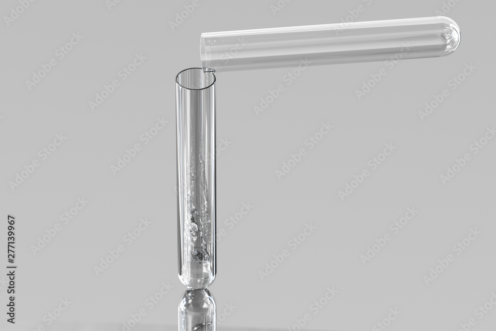 Chemical test tube in the lab, 3d rendering. Chemical test tube in the lab, 3d rendering.