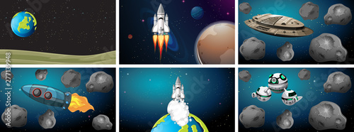 Set of space background