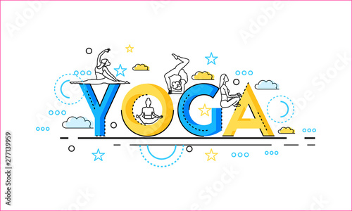 International yoga day web banner illustration