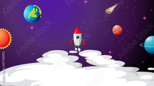 Solar system scene background