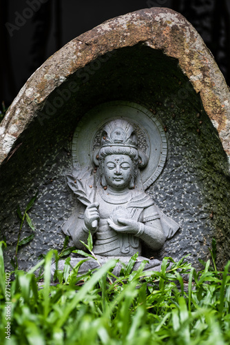 Photography ancient stone bodhisattva statue