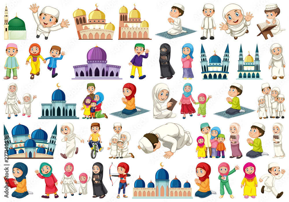 Set of muslim character Set of muslim character