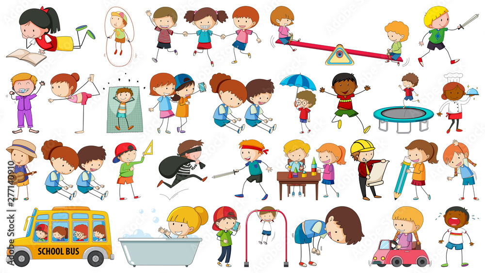 Set of doodle charatcer