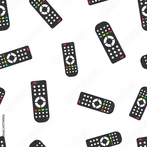 Remote control icon seamless pattern background. Infrared controller vector illustration on white isolated background. Tv keypad business concept.
