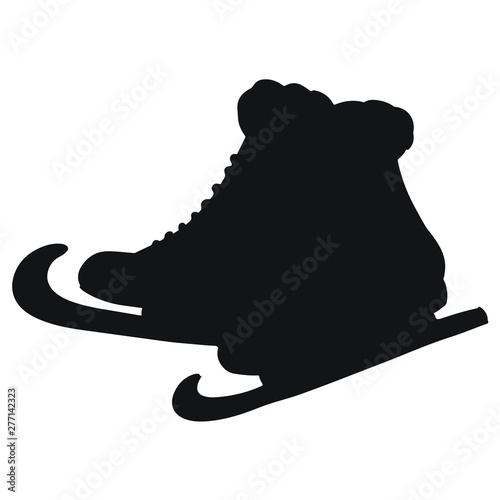 Vector illustration of classic ice skates black silhouette