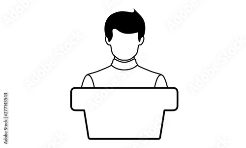 Political election speaker icon for public speaking and campaigning