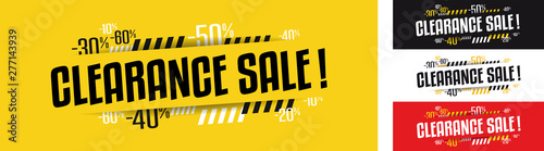 Clearance sale banner in four variations