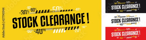 Stock clearance banner in four variations photo