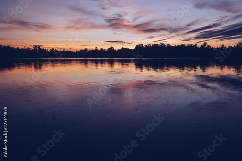 Beautiful sun light in the evening at the river