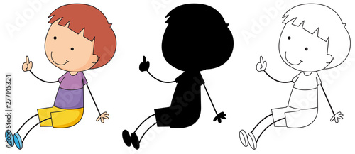 Different styles of kid simple characters
