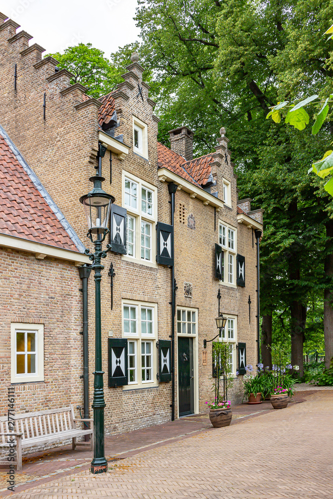 The beautiful stylish outbuildings of Bouvigne Castle at Breda, Netherlands