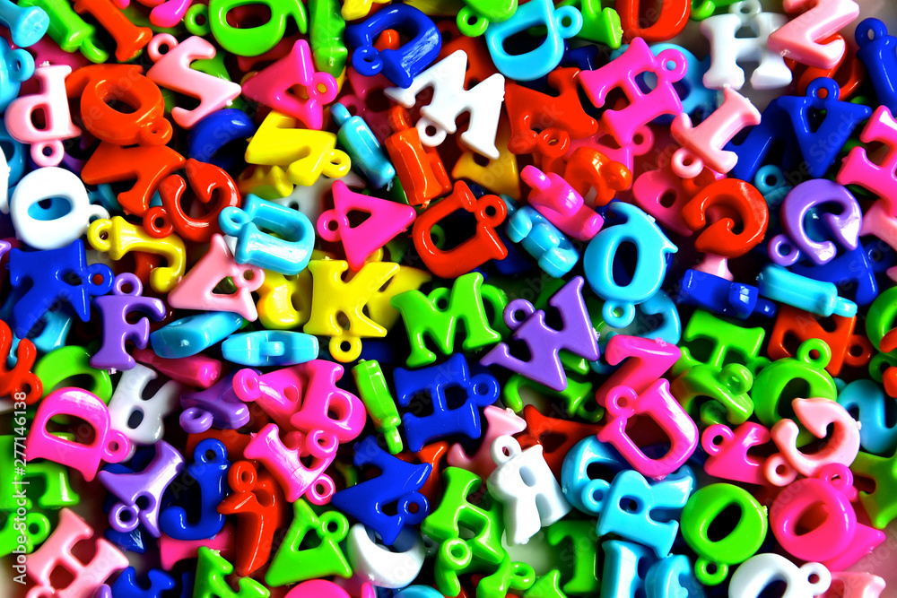 Plastic letter beads