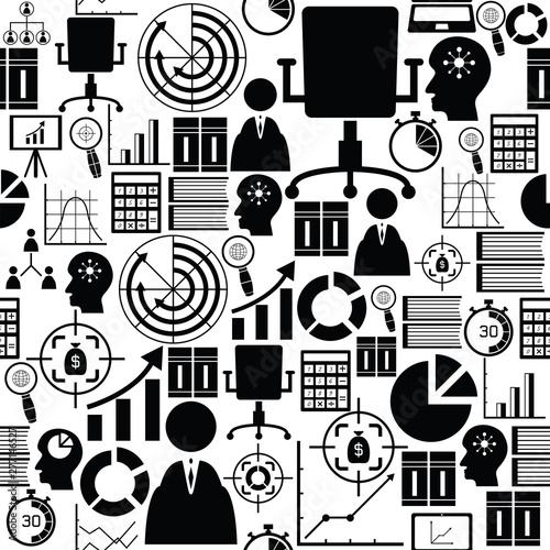 project management seamless pattern background icon.