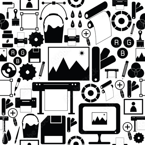 printing seamless pattern background icon.