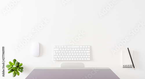 Fotografie Office desktop with computer and accessories