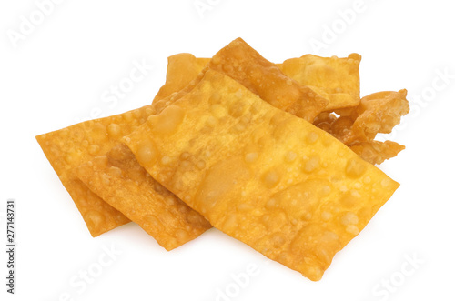 Thai fried wonton isolated on white background