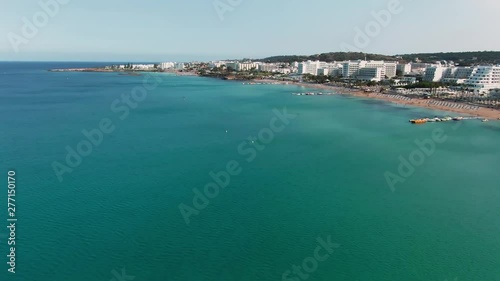 Wallpaper Mural Flying over Cyprus island panorama in summer Protaras. Drone footage of amazing beach and coastline at the shore of beautiful calb blue sea. Cityscape and nature concept. Torontodigital.ca