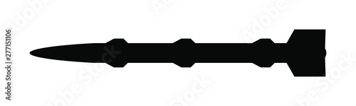Artillery rocket launcher vector silhouette. Rocket missile nuclear bomb. Nuclear test, war treat.  Bomb air projectile attack.  Powerful weapons. War destruction aggression. war threat doomsday.