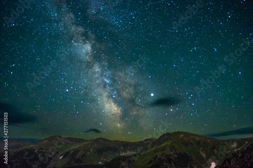 Milky Way at night over the mountains